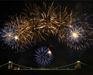 Fireworks at Clifton Suspension Bridge